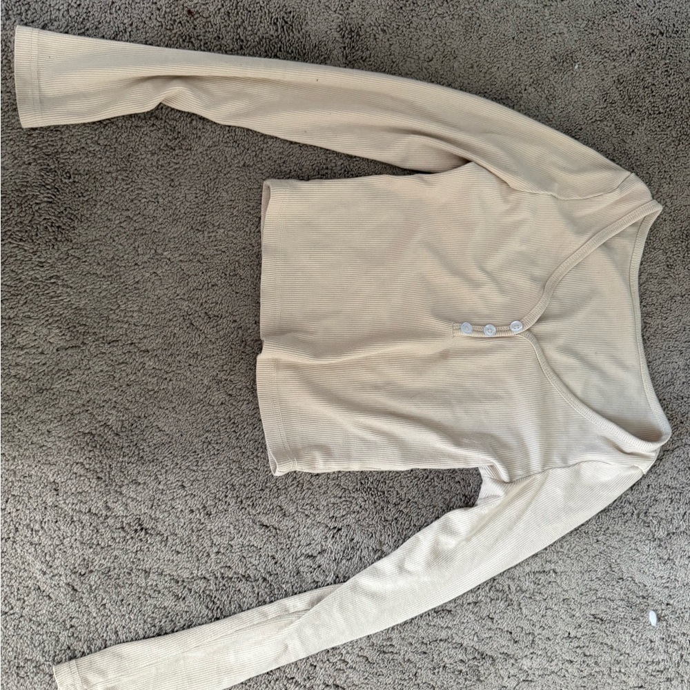 Amazon Women's Cream Long Sleeve Top